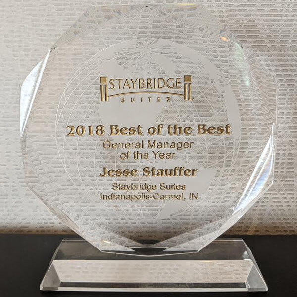 Staybridge Suites Carmel 2018 GM of the Year Jesse Stauffer